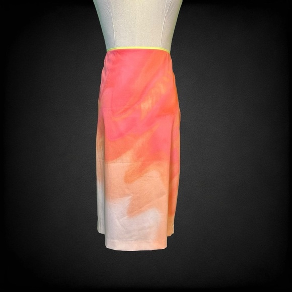 NWT Elie Tahari ‘Penelope’ Watercolor Pencil Skirt in “Crushed Coral” Size 12 - Picture 4 of 14